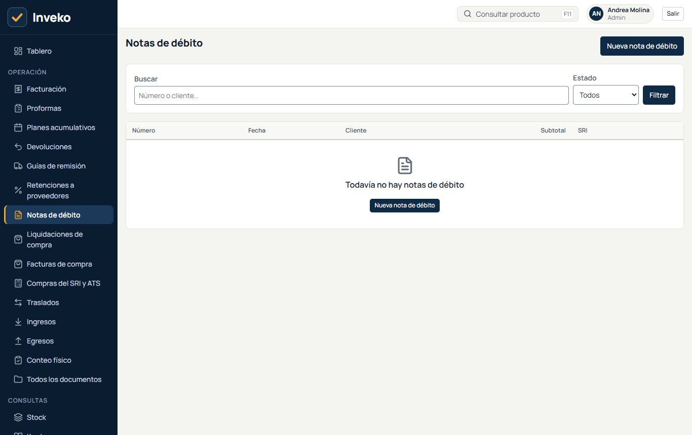 Notas de débito